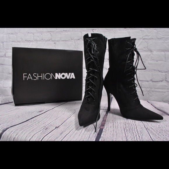 Brand New Fashion Nova Tried Bootie Black Size 10 - Picture 2 of 13